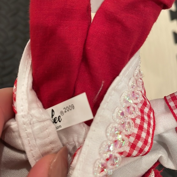 Annalee elf chef baker cook coat 2009 red Xmas decor NWT - Picture 5 of 7